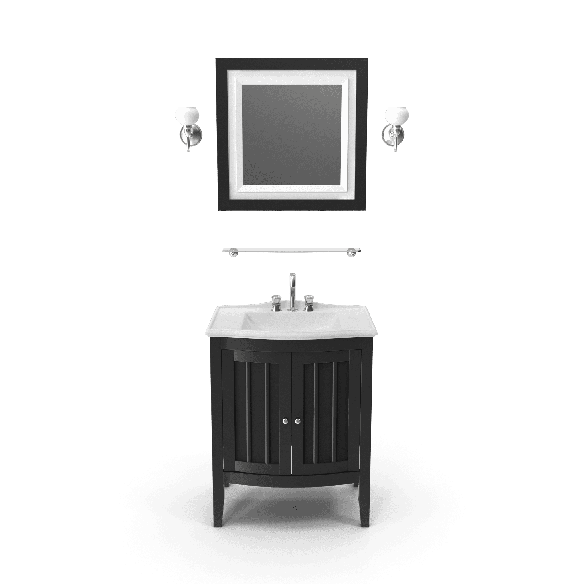 Wooden Bathroom Sink With Mirror